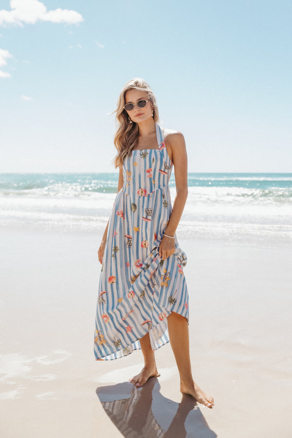 Soft Blush Aura – Midi Dress